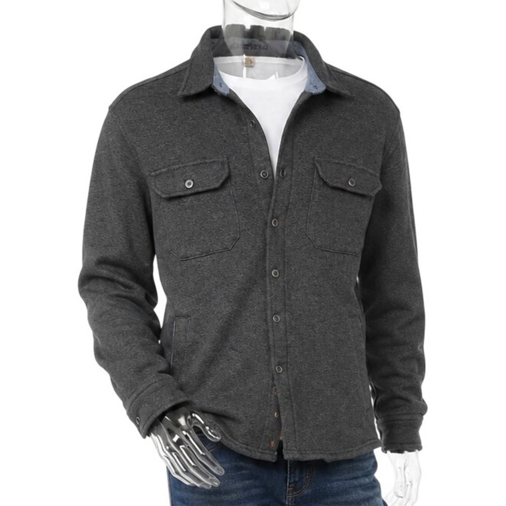 Tailor Vintage Mens Sherpa Lined Fleece Shirt Jacket Gray Small SKUCH130